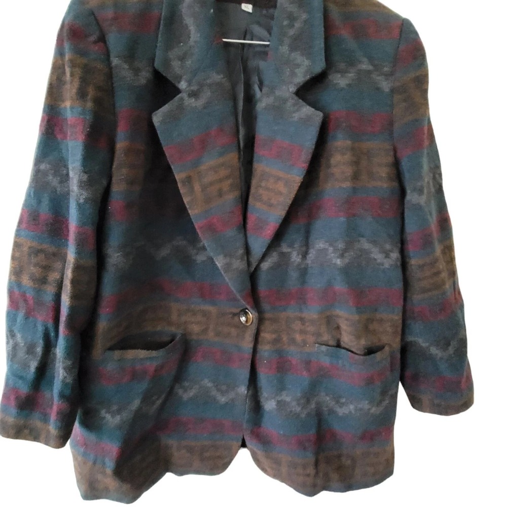 Braetan Southwest Aztec Wool‎ Blend Blazer Jacket Woman XL